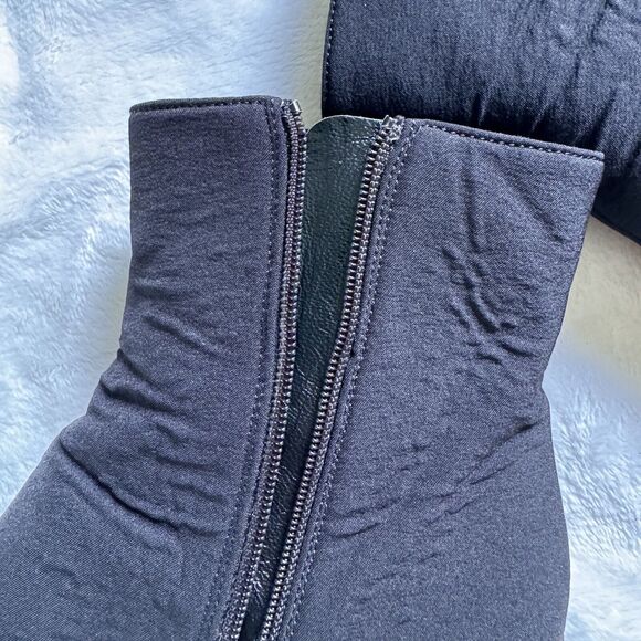 Prada Womens Boots Black Nylon Leather Ankle Block Heel Booties Covered Heel 38 - Picture 8 of 11